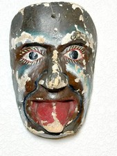 Vintage Mexican Devil Dance Mask – Hand-Carved Wood Folk Art– Mid-Century Diablo picture