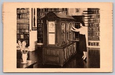 1950s Boston Athenaeum Interior Librarian Postcard Nat Geo Photo Uncommon Card picture