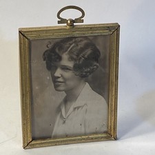 Antique 1927 Gilt Metal Picture Photo In Frame picture