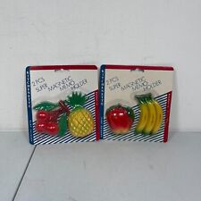 Vintage Kitchenette 4 Pcs Super Magnetic Memo Holder Fruits Fridge Magnet NEW IB picture