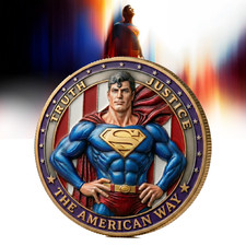 Superman Collectible Challenge Coin Truth Justice The American Way Medallion picture