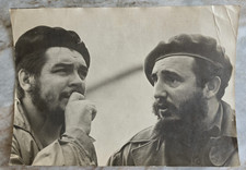CUBAN FIDEL CASTRO + ERNESTO CHE GUEVARA PORTRAIT REVOLUTION ORIG 1959 PHOTO XXL picture