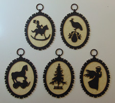 Vintage Madison Bay Co Set of 5 Colonial Paper Silhouette Ornaments #8030 NEW picture