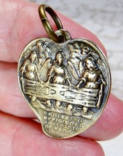 ANTIQUE 1898 CATHOLIC RELIC EXHIBITION TOUCHED TO THE SHROUD OF TURIN BRONZE picture