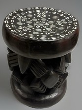 Vintage Tribal Nobility Bamileke Stool-Cameroon picture