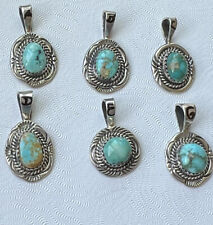 Natural Turquoise Pendant charm Sterling Silver  Alex Begay deceased PD2096 picture