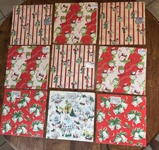 LARGE LOT Vtg Dennison Christmas Gift Wrap Sheet 20x30 10c & American Greetings picture
