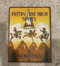 1938 Rare Pictorial Map Of Montana 22x17 Fold Out Excellent Condition picture