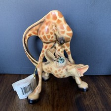 Animaloon Papillion Hand Painted Tangled Giraffe Resin Figurine 1993 Signed picture