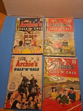 ARCHIE'S PALS N GALS #9 #21 #22 #32 Peanuts Parody Nice SilverAge Comic Lot of 4 picture