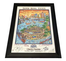 #Charles Fazzino Super Bowl XXXIX Signed Framed 21x25