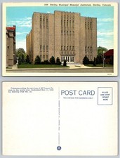 Sterling Municipal Memorial Auditorium Sterling Colorado Postcard picture