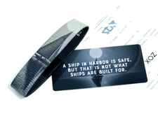 Zox *A SHIP IN HARBOR IS SAFE BUT THATS NOT WHAT* Silver Sng Med Band w/Card NIP picture