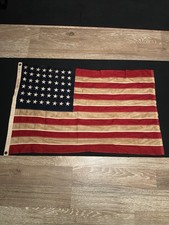 Vintage 48-Star American Flag 2x3 Annin Defiance Cotton Sewn WWII Era picture