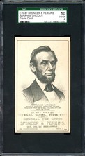 1880s HD2a Abraham Lincoln US President Trade Card Spencer & Perkins SGC 4 VG-EX picture
