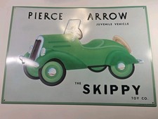 Vintage Tin Sign Pierce Arrow Toy Car Skippy Toy Co. picture