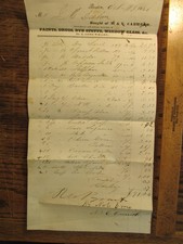 Antique Ephemera 1841 Billhead Boston Carruth Whittier Paints Drugs Dyes Glass picture
