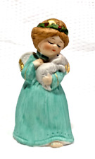 Jasco Girl Angel Vintage 1978 Merri-Bells Bisque Porcelain Bell Made in Taiwan picture