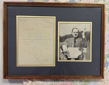 Original 1936 Framed Letter Signed By Evelyn Waugh Author W/ Photo Framed 17