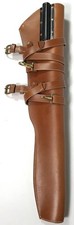WWII US ARMY M1938 CAV VEHICLE M1 GARAND RIFLE LEATHER CARRY SCABBARD & STRAPS picture