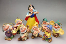 Schmid 1987 Snow White & 7 Dwarfs 50th Anniversary Christmas Ornaments Complete picture