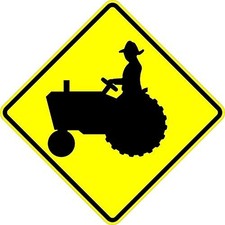 Tractor crossing sign - 24 x 24 Warning Sign. A Real Sign. 10 Orafol picture