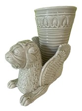 Rare Vintage 1977 Fitz & Floyd Griffin Gryphon Winged Lion Porcelain Planter 7” picture