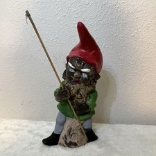 Rare Vintage Black African GARDEN GNOME Fishing Dwarf Fairytales Folklore picture