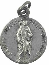Vintage Catholic French St Adele Silver Tone Religious Medal picture