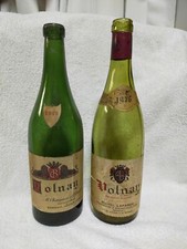 (empty) 1949 1976 Old Vintage VOLNAY Bourgogne Glass Bottles Pair picture