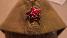 USSR Soviet Army Cold War Era Vtg Military Uniform Garrison Cap Pilotka Size 57 picture