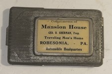 Rare Antique Match Safe Advertising Mansion House Robesonia PA Pocket Vesta 1910 picture