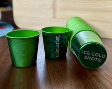 Jagermeister Shot Cups Green Aluminum 50pack Color Changing *Brand New In Box* picture