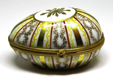 LIMOGES BOX - LE TALLEC - VINTAGE FLORAL EGG - GRIGNAN PATTERN - SUNBURSTS 1969 picture