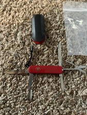 Victorinox Executive 74mm Red Swiss Army Knife pouch AND lanyard mint condition picture