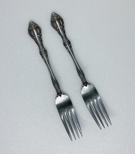 Vintage National Dynasty II Stainless Steel Cocktail Forks 7.5”Japan Unique 29 picture