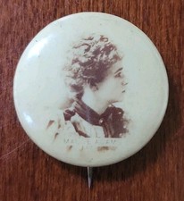 Rare 1890s Maude Adams Photo Button Sweet Caporal Cigarettes Pinback Antique picture