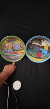 2-Penzo Pottery Zimbabwe 2002 Hand Painted Large Serving Bowls W/wildlife  picture