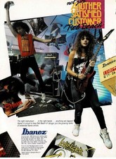 Ibanez Guitars - REB BEACH of WINGER / JOE SATRIANI - 1989 Print Advertisement picture