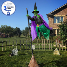 12 Ft Animated Hovering Witch - Spooktacular Outdoor Halloween Decor picture