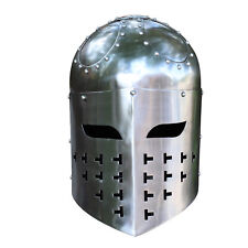 Medieval Great Bucket Helm Knights 20G Steel Templar Crusader Helmet picture