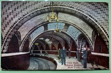 1911 COLOR Postcard CITY HALL SUBWAY STATION, NEW YORK NY picture