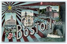 c1910's Greetings From Boston Multiview Massachusetts MA Correspondence Postcard picture