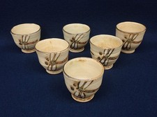 Sugimoto Kohta Mashiko-Yaki Tea Cup Set 6pcs Dragonfly Japan Made picture