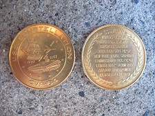 USS Constellation CVA-64 souvenir coin. Connie.  Minted 1965.  1.25 inch. picture
