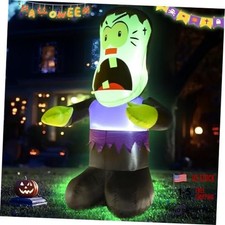 4FT Halloween Inflatable Decor Giant Ghost with LED Lights 4FT Big Head Ghost picture