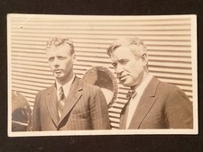 Col. Charles Lindbergh & Will Rogers Real Photo Postcard - Hollywood Snapshots picture