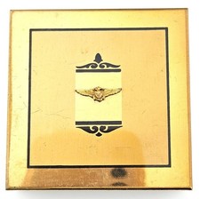 Vintage Gold Tone Military Compact Signed Henriette J18-4155 picture
