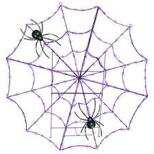 Gemmy Giant LED Spider Web with Green Lit Spider, 69 in Tall, Indoor/Outdoor picture