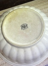 Antique Ironstone Fluted Lady Finger 11.5 Inch Bowl Circa 1800s picture